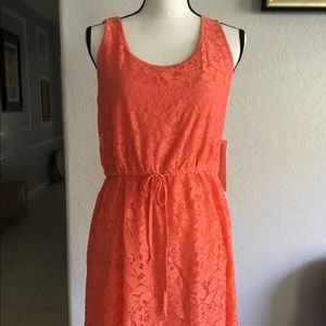 Mackenzie Coral sleeveless elastic waist dress